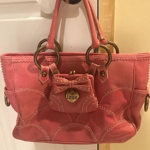 Isabella Fiore Pink Leather Tote